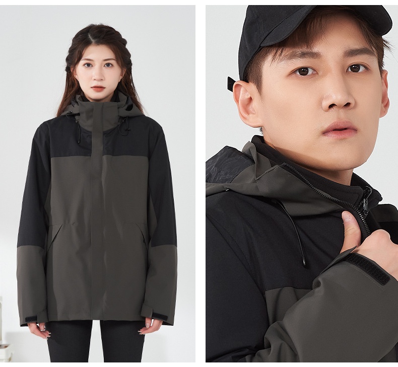 商品[国内直发] GLENVINTEN|2023新款户外冲锋衣三合一单层春夏两件套男女同款软壳防风登山服套装,价格¥370,第29张图片详细描述