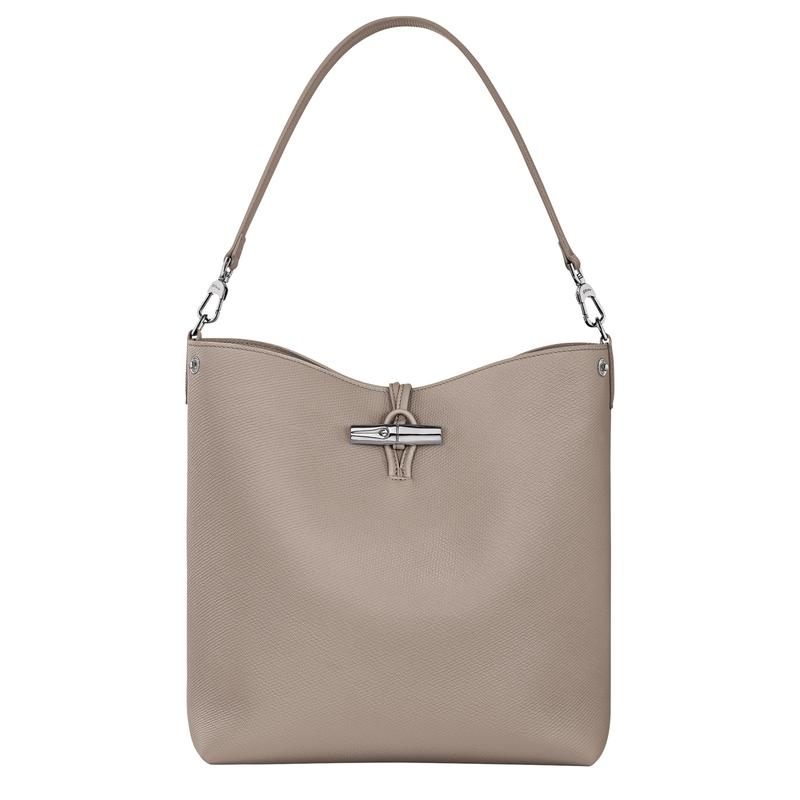 商品Longchamp|珑骧 Le Roseau系列中号女士黑色皮革手提包 10281HFP266（两色可选）,价格¥5810,第3张图片详细描述