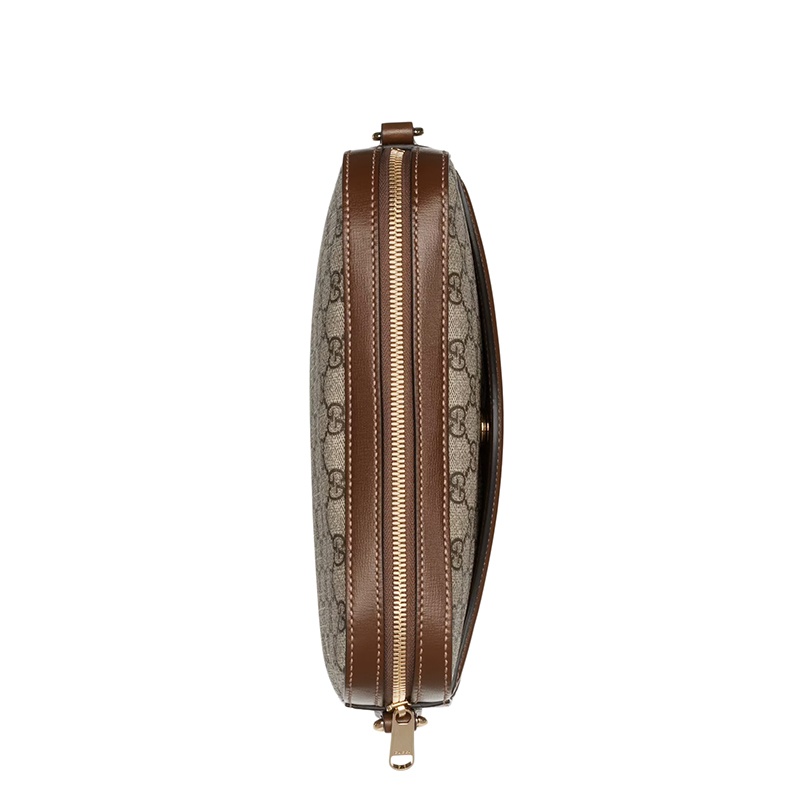 商品Gucci|GUCCI/古驰 男士老花帆布棕色皮革椭圆形双G细节单肩斜挎包‎67589192THG8563,价格¥10629,第7张图片详细描述