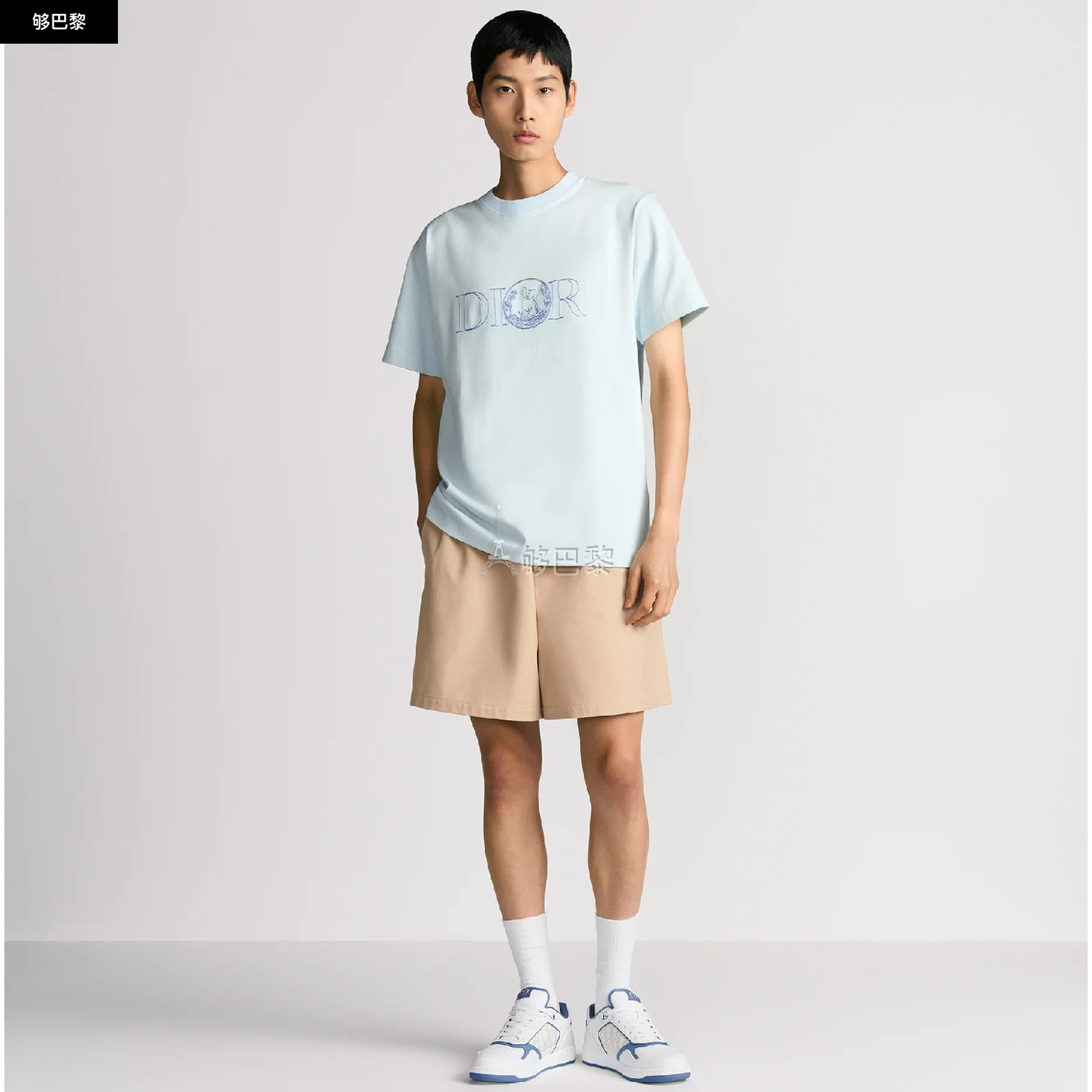 商品Dior|【预售】 迪奥 25春夏 男士 短袖T恤 DIOR AND HYLTON NEL 宽松版型 T 恤 583J696C0554_C585 ,价格¥7170,第5张图片详细描述