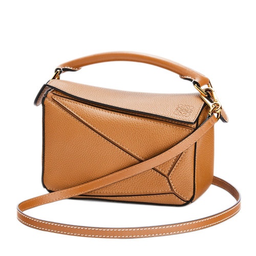 商品Loewe|【包税】LOEWE/罗意威 经典Puzzle系列 女士迷你浅焦糖色粒面小牛皮手提单肩包拼图包A510U95X37-3649 ,价格¥14974,第16张图片详细描述