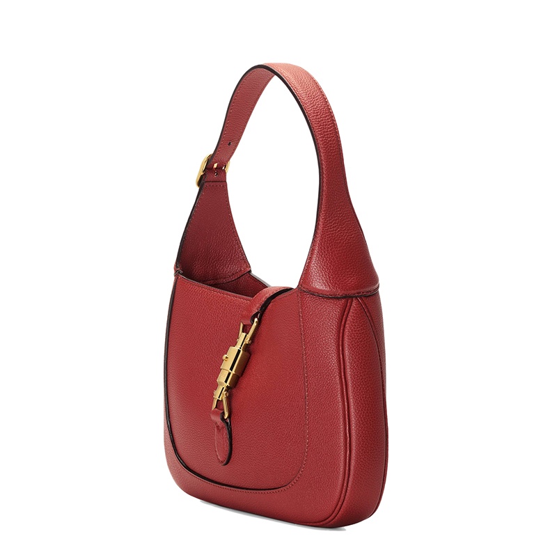 商品Gucci|GUCCI/古驰 22春夏新款Jackie 1961系列 女士小号红色皮革金扣单肩斜挎腋下包手提包636709AZB0G6420,价格¥21538,第3张图片详细描述