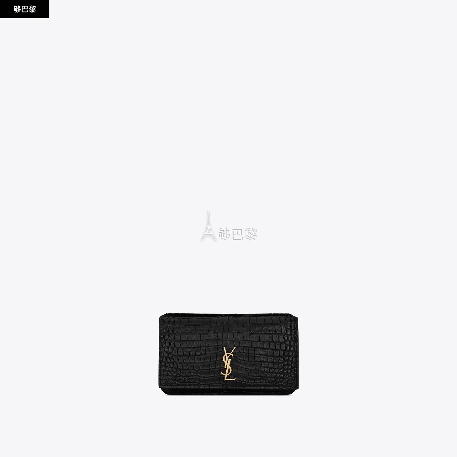 商品Yves Saint Laurent|包邮包税【预售7天发货】 YSL圣罗兰SAINT LAURENT 23秋冬 女士 手机包 MONOGRAM HOUSSE DE TÉLÉPHONE AVEC BRIDE EN CUIR BRILLANT EMBOSSÉ CROCODILE 635095DND1J1000,价格¥5033,第5张图片详细描述