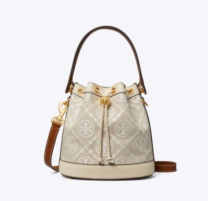 商品Tory Burch|TB汤丽柏琦T MONOGRAM中号水桶包女包（香港仓发货）,价格¥3349,第20张图片详细描述