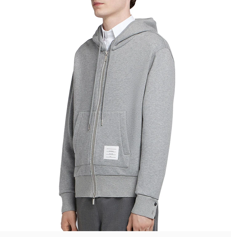 商品[国内直发] Thom Browne|Thom Browne 男士三色条纹装饰连帽卫衣 MJT153A-03377-055,价格¥6178,第6张图片详细描述