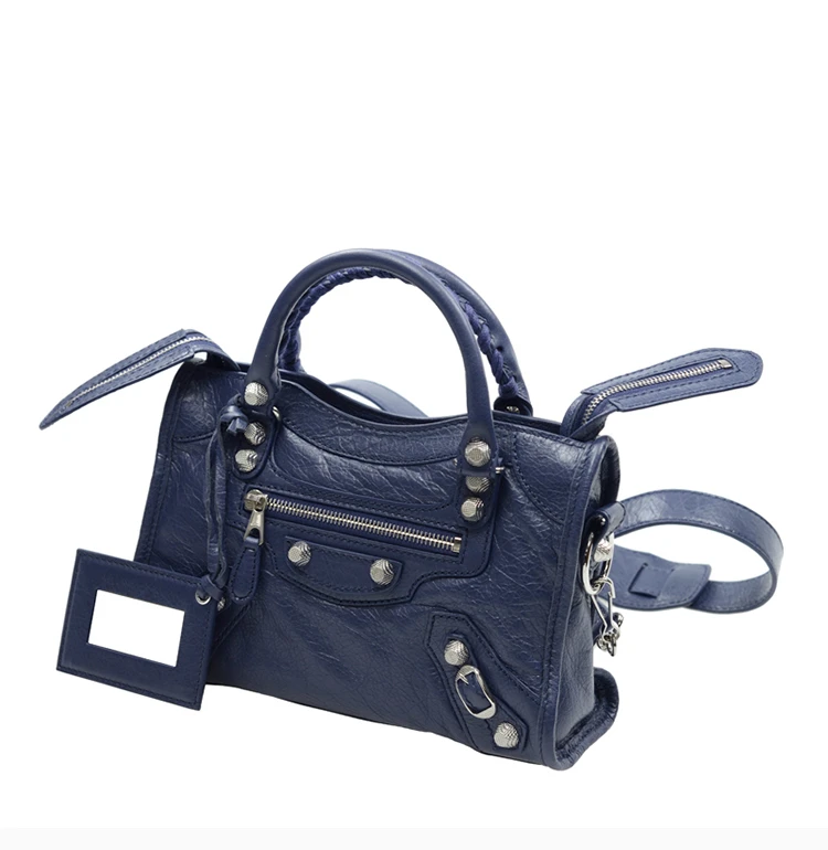 商品[国内直发] Balenciaga|Balenciaga 巴黎世家 女士蓝色羊皮手提斜挎包 309544-D94JN-1365,价格¥8123,第5张图片详细描述