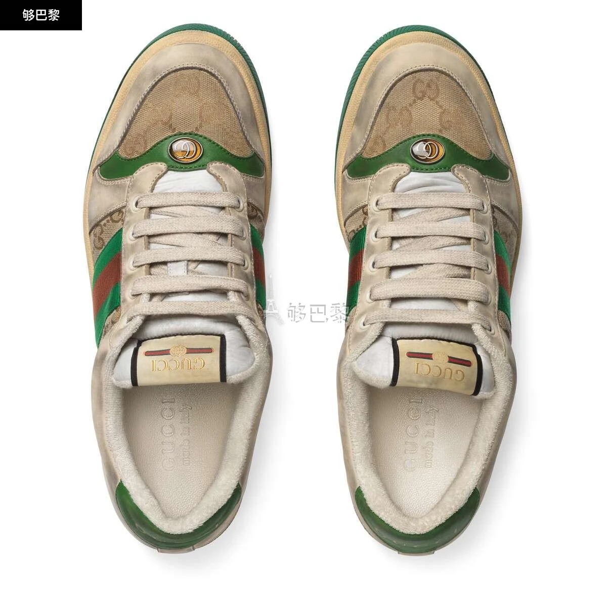 商品Gucci|【预售】 古驰 24秋冬 男士 休闲运动鞋 Screener系列男士皮革运动鞋 546551 9Y920 9666,价格¥8209,第6张图片详细描述