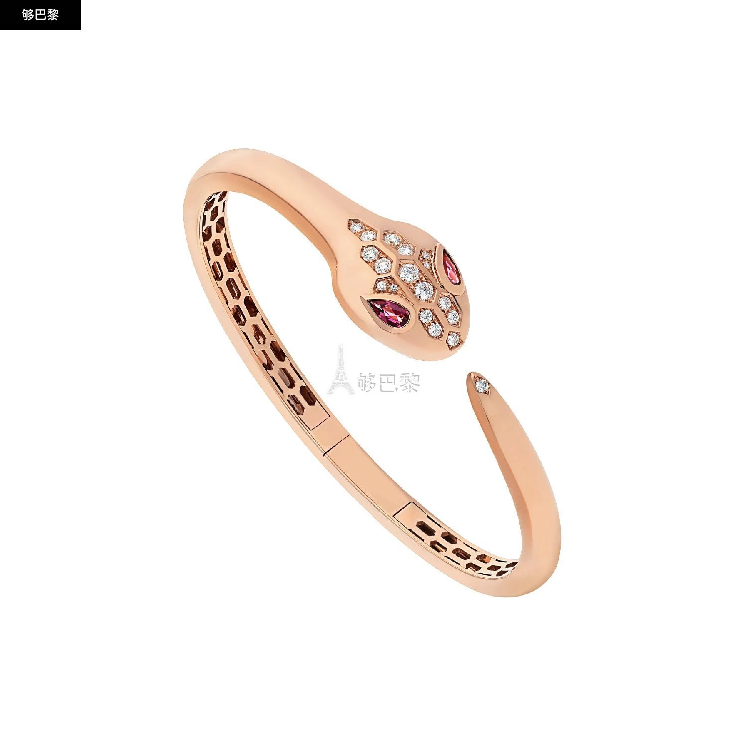 商品BVLGARI|包邮包税【预售7天发货】 BVLGARI宝格丽 24春夏 女士 手链 Serpenti 手镯 BR857813,价格¥149307,第3张图片详细描述