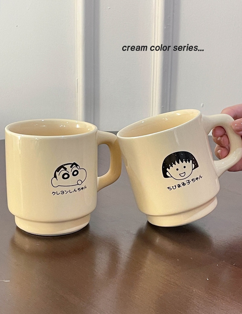 商品[国内直发] YeeCollene|可爱日系卡通陶瓷水杯ins高颜值下午茶马克杯情侣咖啡杯,价格¥67,第1张图片详细描述