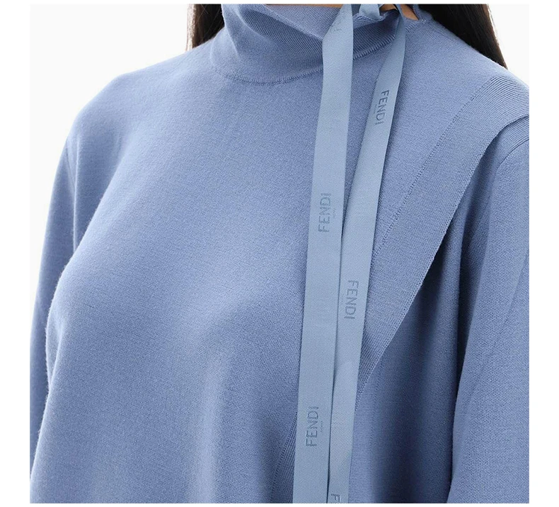 商品[国内直发] Fendi|FENDI 蓝色女士针织衫/毛衣 FZX972-ANJK-F1KE5,价格¥9985,第8张图片详细描述
