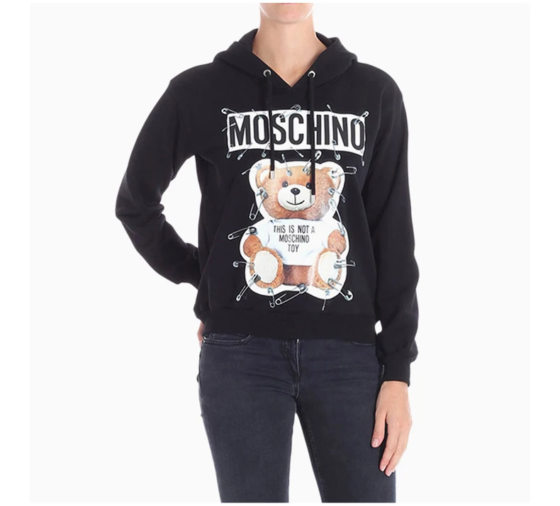 商品Moschino|Moschino 莫斯奇诺 女士黑色印花棉质卫衣 EV1705-5527-1555,价格¥2113,第5张图片详细描述