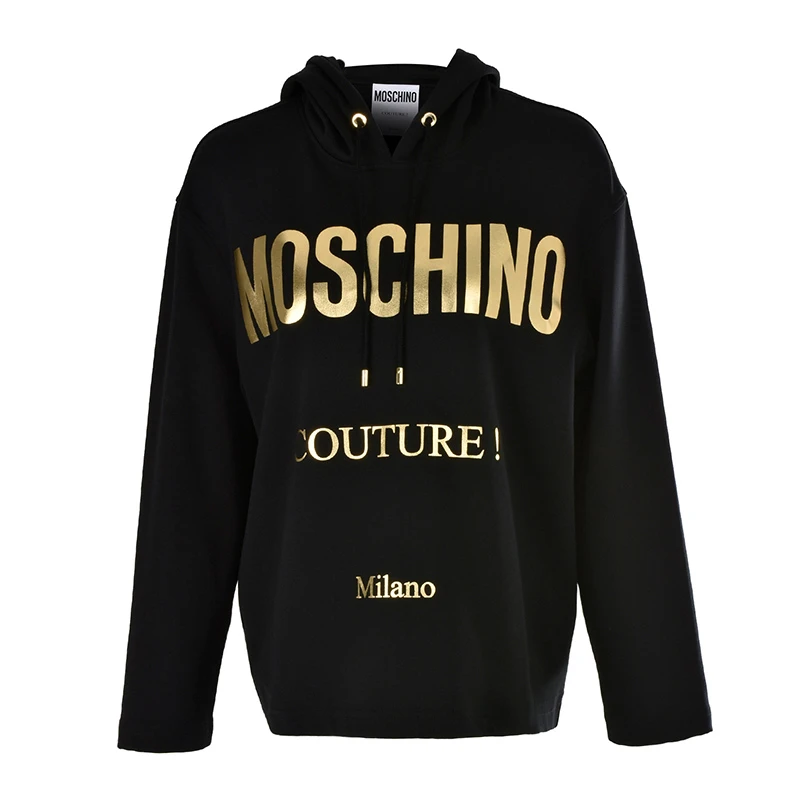 商品Moschino|Moschino 莫斯奇诺 19秋冬 女士棉质LOGO标识时尚休闲运动抽绳连帽卫衣 EJ1718-5526-2555,价格¥2582,第1张图片详细描述
