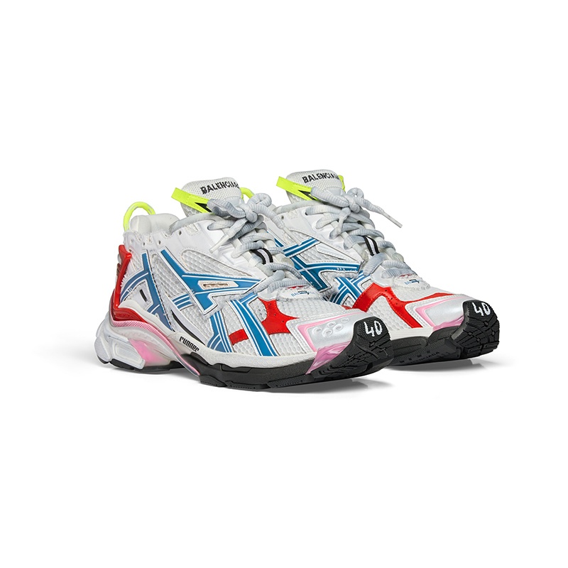 商品Balenciaga|巴黎世家23新款 男白色彩色磨损网布尼龙运动鞋,价格¥7597,第5张图片详细描述