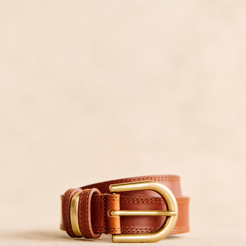 商品SEZANE|Sezane 女士棕色牛皮腰带,价格¥563,第2张图片详细描述