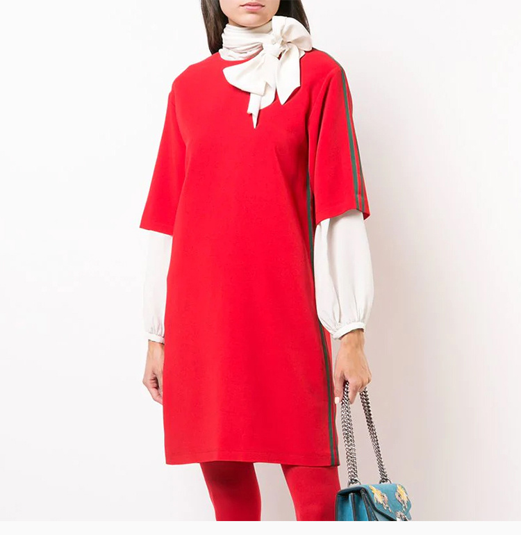 商品[国内直发] Gucci|GUCCI 红色女士连衣裙 528977-KR01-6100,价格¥8268,第7张图片详细描述