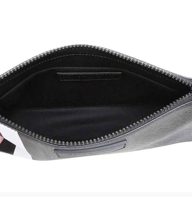 商品Bally|Bally 巴利 男士黑色格纹装饰手拿包 6224070,价格¥2058,第7张图片详细描述