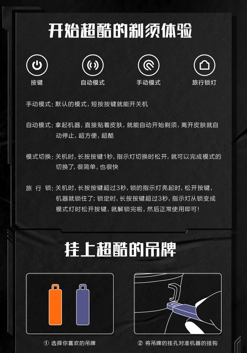 商品[国内直发] Soocas|素士SOOCAS S31超能自动剃须刀智能感应全身水洗潮酷刮胡刀 送男生礼物,价格¥320,第15张图片详细描述