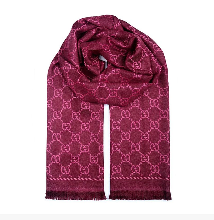 商品[国内直发] Gucci|GUCCI 玫红色女士围巾 133483-3G200-5573,价格¥2596,第4张图片详细描述