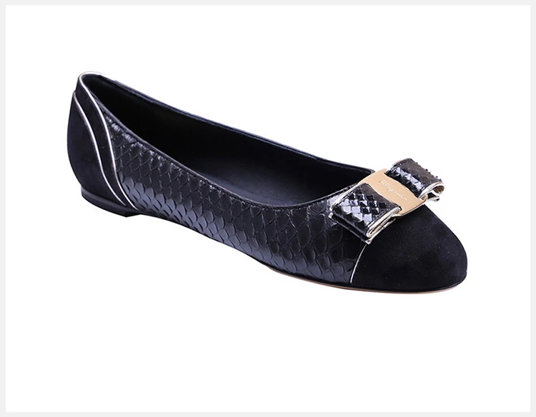 商品[国内直发] Salvatore Ferragamo|Salvatore Ferragamo 菲拉格慕 女士平底鞋牛皮黑色 01-M487-667701,价格¥3034,第4张图片详细描述