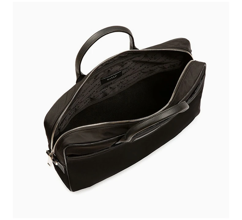 商品Bally|BALLY 男士黑色尼龙商务包 6236759,价格¥3489,第4张图片详细描述