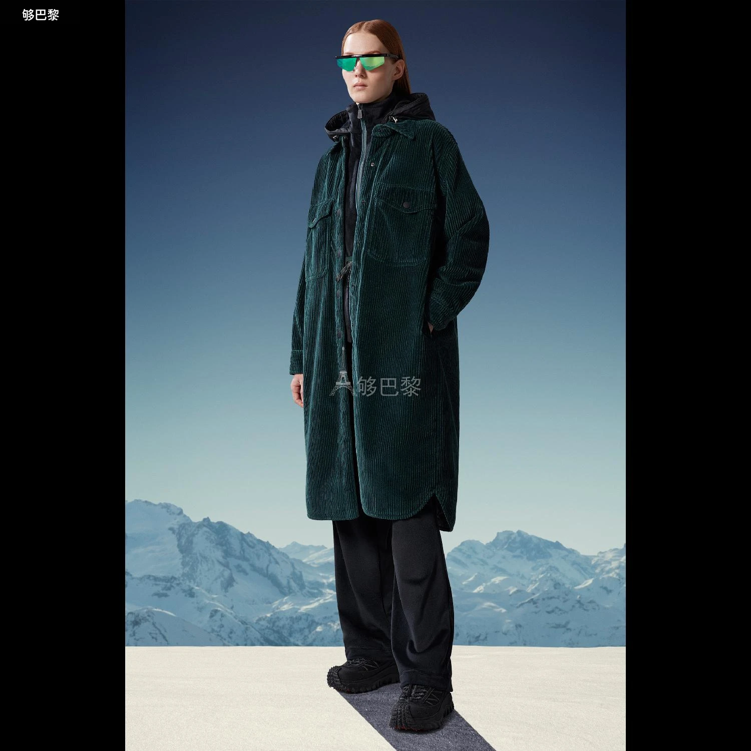 商品Moncler|【预售】 MONCLER盟可睐 24秋冬 女士 大衣 Vanay女士长款衬衫式夹克外套 I20981G0000254AL0897,价格¥10544,第4张图片详细描述