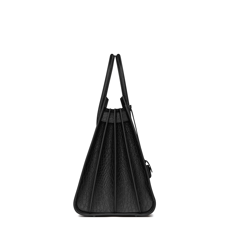 商品Yves Saint Laurent|SAINT LAURENT PARIS/圣罗兰 YSL 男士大号黑色小牛皮鳄鱼压纹锁头日用手提斜挎单肩包441571CS38U1000,价格¥24795,第4张图片详细描述