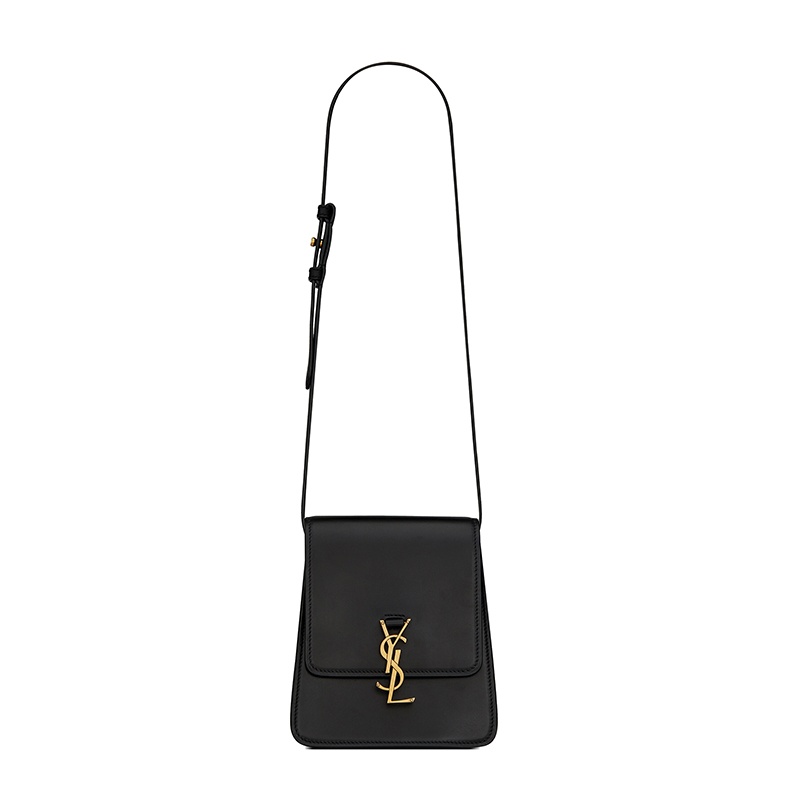 商品Yves Saint Laurent|SAINT LAURENT PARIS/圣罗兰 YSL 秋冬新款 KAIA NORTH/SOUTH系列 女士黑色小牛皮金扣翻盖斜挎单肩包668809BWR0W1000,价格¥12846,第2张图片详细描述