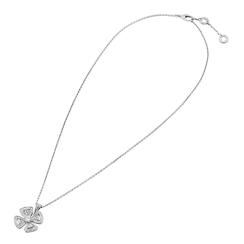 商品BVLGARI|  BVLGARI/宝格丽 FIOREVER系列 18K金白金花朵项链镶有钻石和密钉钻石 354496,价格¥101315,第4张图片详细描述