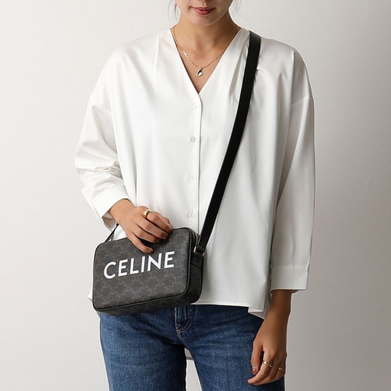 商品Celine|【国内直发合作国检】赛琳celine经典凯旋门印花邮差包男女同款情侣单肩包194502CIM-38NO,价格¥8839,第5张图片详细描述