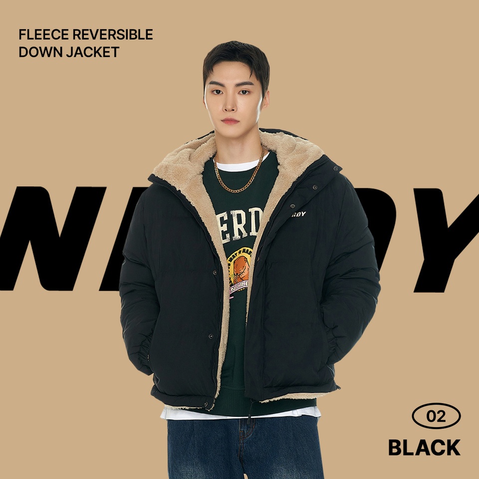 商品NERDY|【享贝家】NERDY 新款男女情侣款加厚加绒正反两穿保暖夹克外套 黑色\奶茶色（预售款，10天发货）PNEW22DJ0630,价格¥896,第1张图片详细描述
