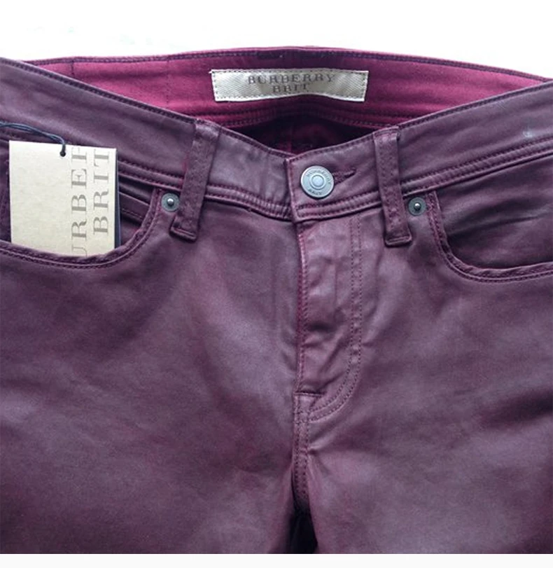 商品[国内直发] Burberry|BURBERRY 酒红色女士牛仔裤 3947339,价格¥2669,第6张图片详细描述