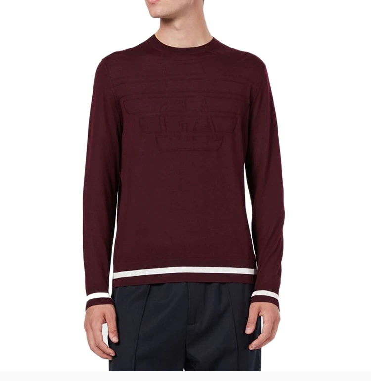 商品Emporio Armani|Emporio Armani 安普里奥 阿玛尼 男士枣红色毛衣 6G1MXB-MNWZ-0356,价格¥1476,第7张图片详细描述