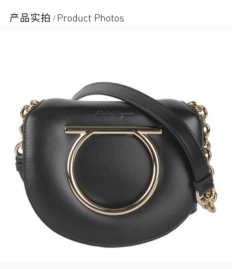 商品Salvatore Ferragamo|Salvatore Ferragamo 菲拉格慕 女士黑色徽标单肩包 21-H001-691241,价格¥4858,第7张图片详细描述