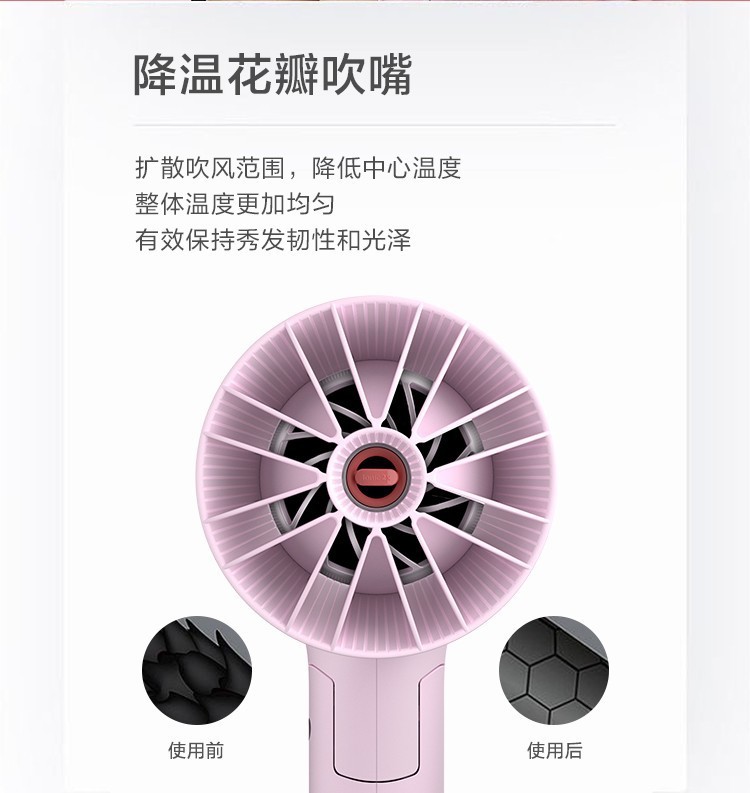 商品[国内直发] Philips|飞利浦BHD388 吹风机大功率负离子护发宿舍用学生电吹风机吹风筒,价格¥325,第4张图片详细描述