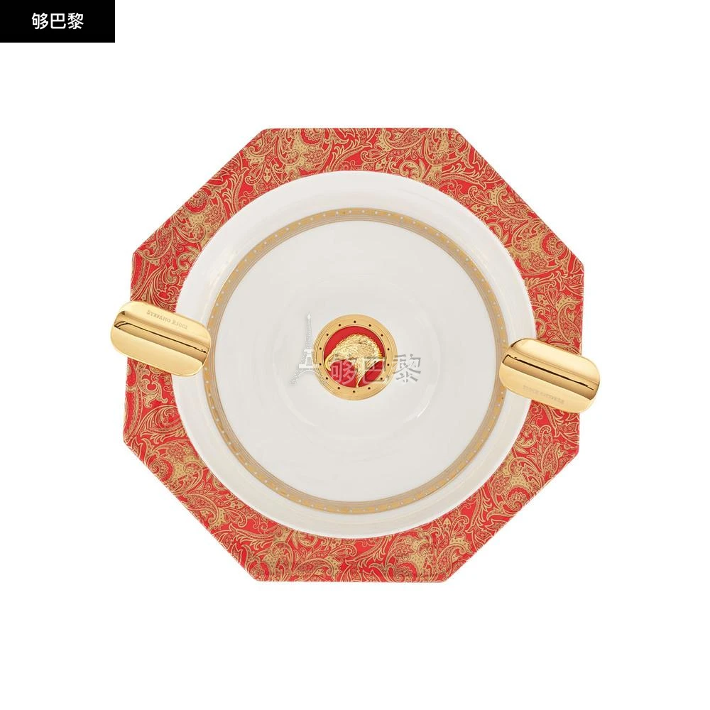 商品Stefano Ricci|包邮包税【预售7天发货】 STEFANO RICCI 史蒂芬 24春夏 男士 家居用品 瓷质雪茄烟灰缸 OAP18O-VELIN6.1036,价格¥18441,第4张图片详细描述