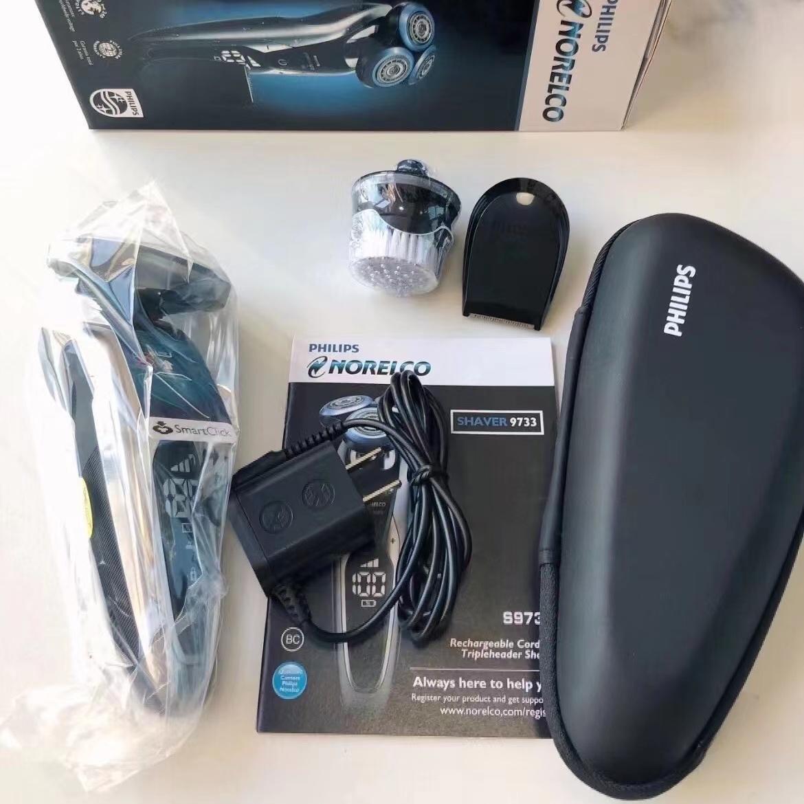 商品[国内直发] Philips|飞利浦电动剃须刀进口S9733男士充电式智能刮胡刀干湿两用9系,价格¥1153,第3张图片详细描述