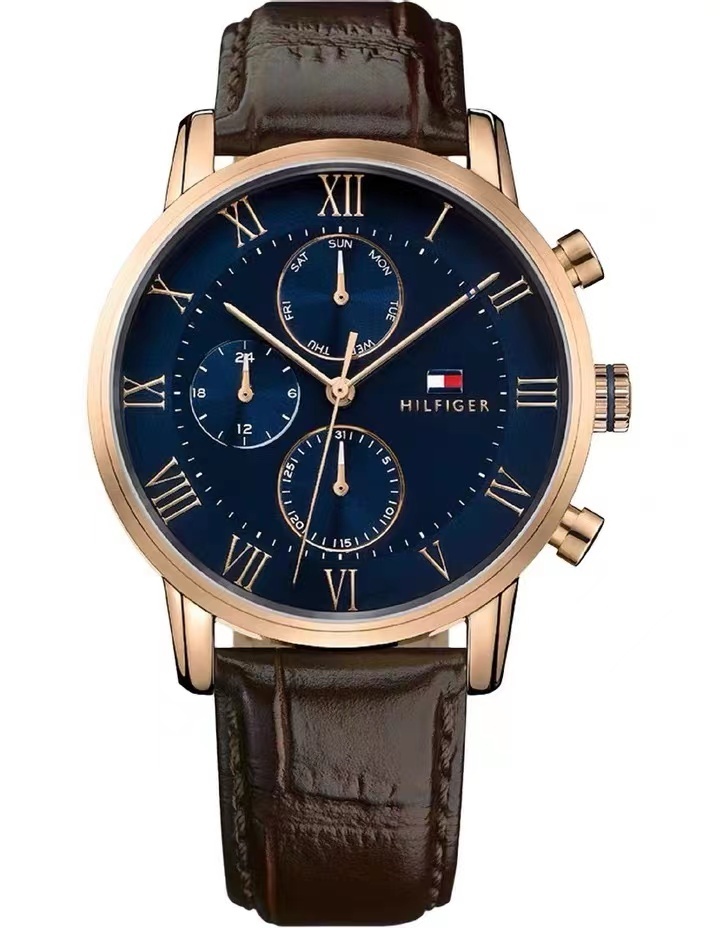 商品[国内直发] Tommy Hilfiger|tommy hilfiger汤米手表多功能星期日历石英表商务休闲防水男表,价格¥576,第7张图片详细描述