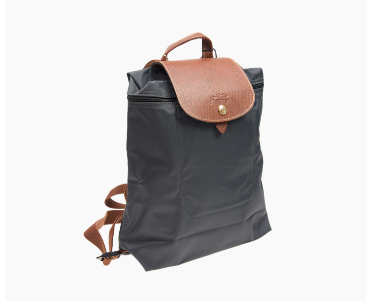 商品Longchamp|LONGCHAMP 珑骧 女款尼龙双肩包/折叠包女士包包 石墨色 L1699089300,价格¥502,第4张图片详细描述