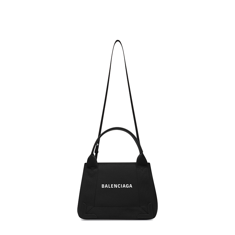 商品Balenciaga|Balenciaga/巴黎世家 经典款NAVY系列 女士XS黑色帆布配皮手提斜跨单肩托特包3903462HH3N9260,价格¥8037,第3张图片详细描述