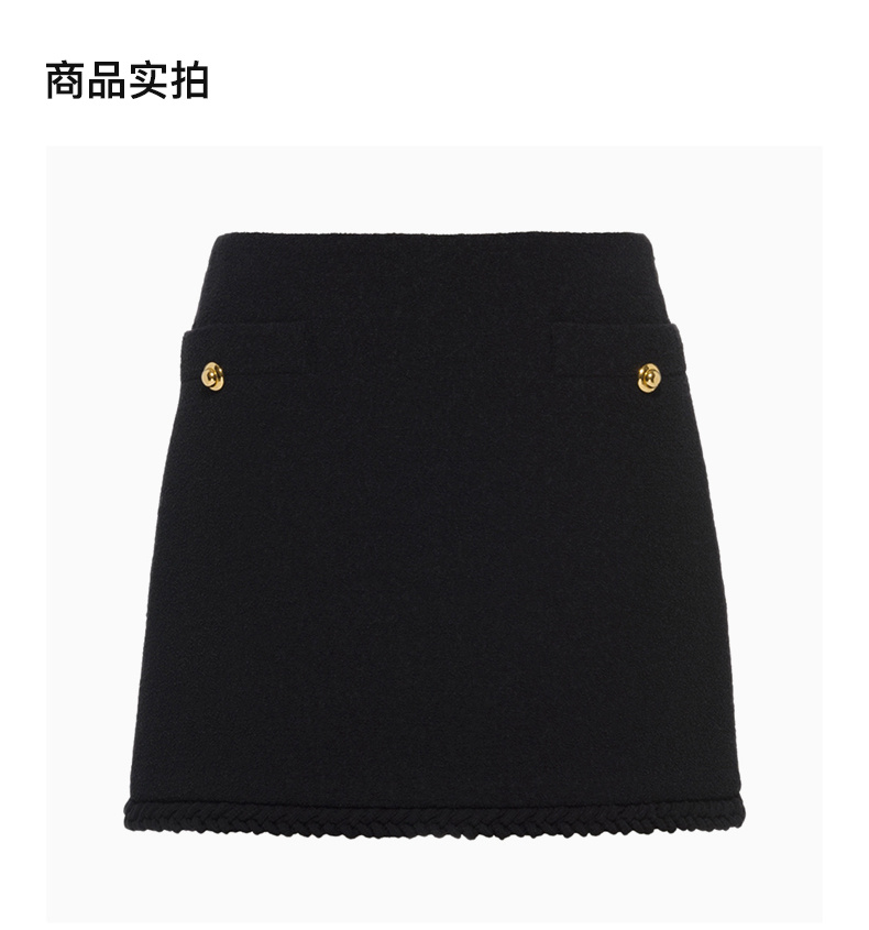 商品[国内直发] Miu Miu|MIU MIU 黑色女士半裙 MG1898-2E37-F0002,价格¥9593,第4张图片详细描述