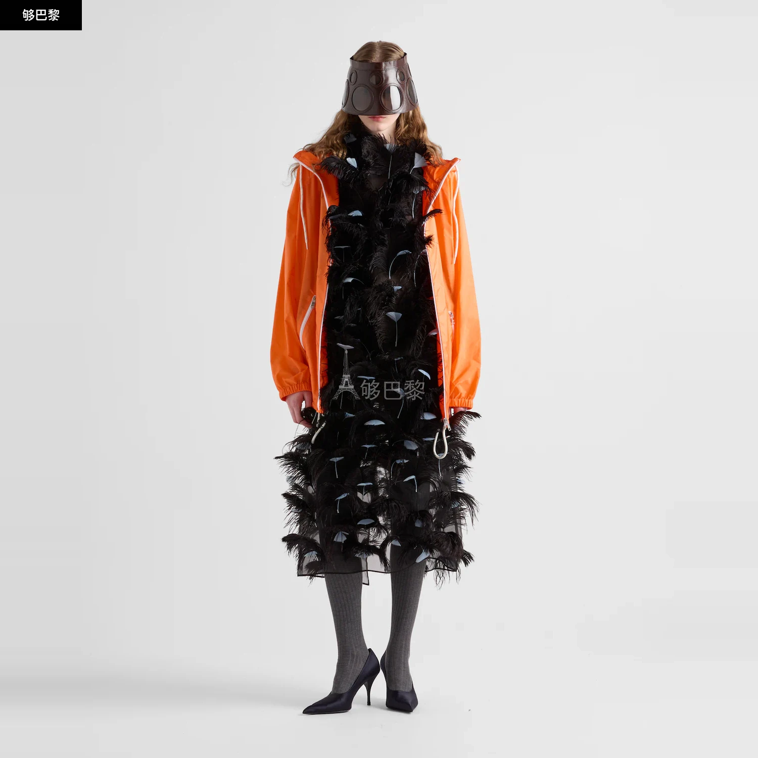 商品Prada|【预售】 普拉达 25春夏 女士 夹克 Veste de pluie en Re-Nylon léger 292276_1WQ9_F0049_S_OOO,价格¥13294,第4张图片详细描述