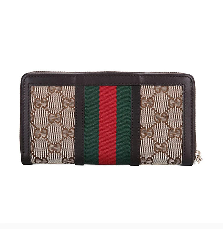 商品[国内直发] Gucci|GUCCI 古驰 男士咖啡色拉链logo长款钱包 353651-FWCZG-9791,价格¥4301,第6张图片详细描述