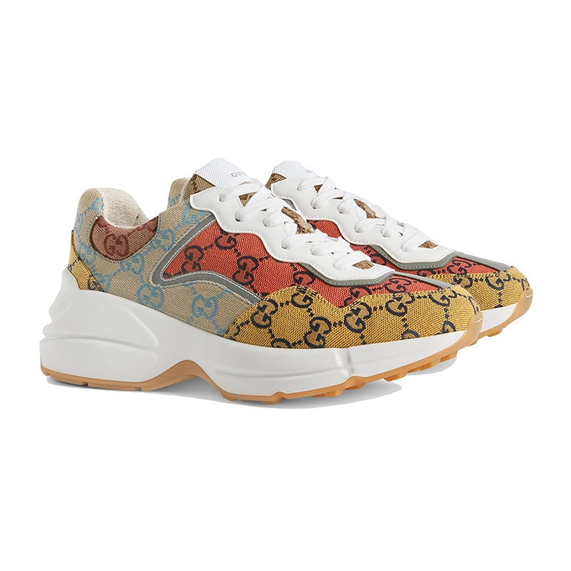 商品Gucci|【现货】古驰 Rhyton GG女士彩色帆布运动鞋老爹鞋6636812UZJ07064 ,价格¥3716,第2张图片详细描述