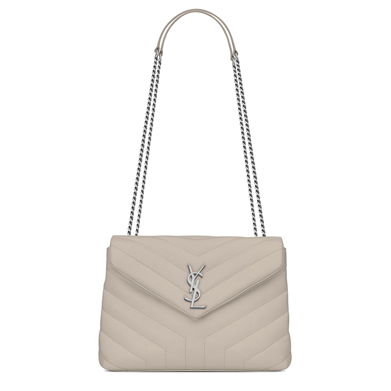 商品Yves Saint Laurent|SAINT LAURENT PARIS/圣罗兰 LOULOU系列 经典女士小号复古白小牛皮Y缝ysl银色徽标手提斜挎单肩包494699DV7269207,价格¥19807,第3张图片详细描述