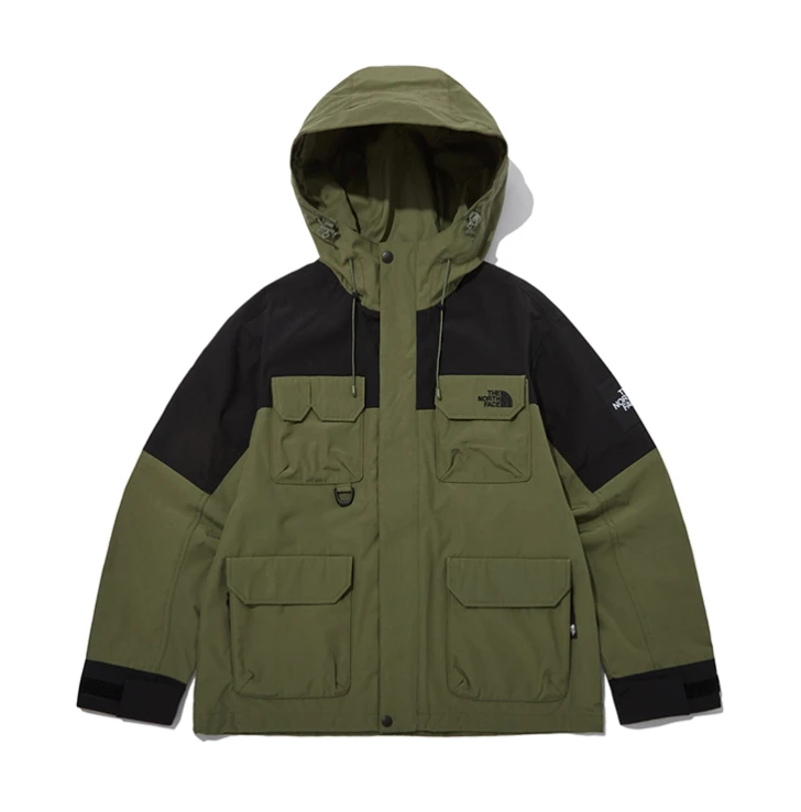 商品The North Face|【享贝家】（国内现货-LY）北面 拼接logo刺绣多口袋拉链防风保暖冲锋衣夹克 男女同款 NJ3BP50K-KHA,价格¥995,第1张图片详细描述