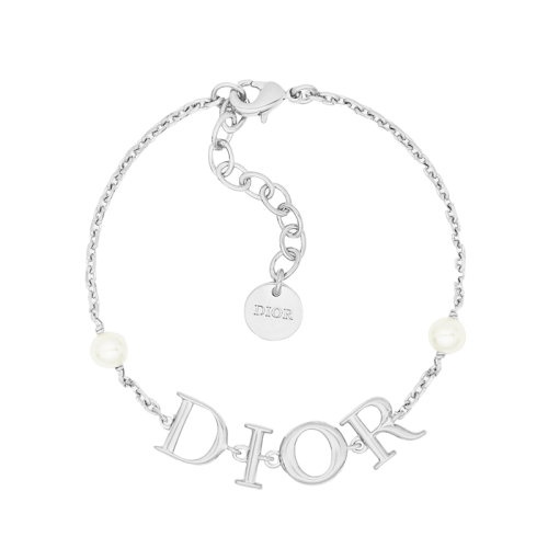 商品Dior|【包税】DIOR/迪奥 DIO(R)EVOLUTION系列 女士银色饰面金属白色树脂珠徽标吊坠银色手链B1583DVORS_D009,价格¥3226,第2张图片详细描述