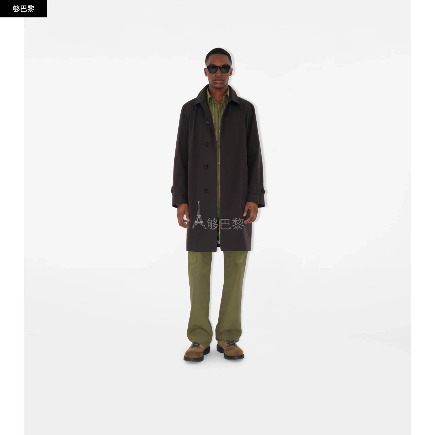 商品Burberry|【预售】 巴宝莉 25春夏 男士 风衣 海格罗�夫庄园长款嘎巴甸轻便大衣 81110191 ,价格¥21284,第6张图片详细描述