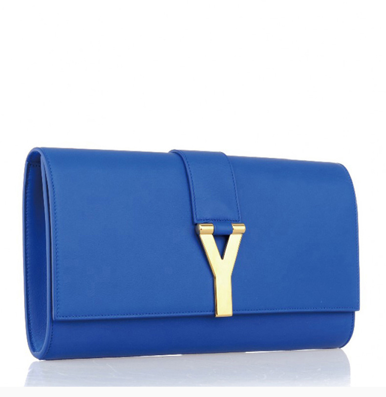 商品Yves Saint Laurent|YSL 圣罗兰 女士蓝色牛皮金属装饰手拿包 311213-BJ50J-4331,价格¥3593,第7张图片详细描述