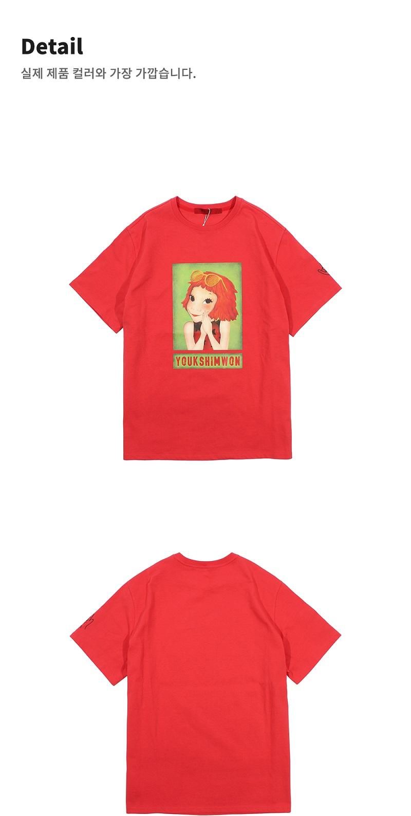 商品YOUK SHIM WON|【15天预售|包邮包税】陆心媛 CONTRAST系列 少女头像 短袖T恤 均码 ,价格¥111,第19张图片详细描述