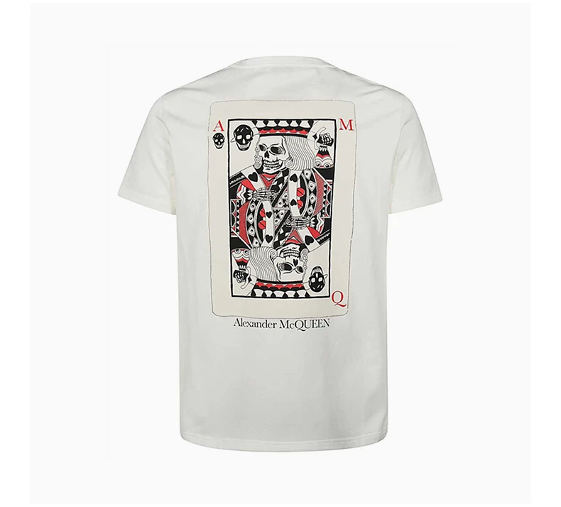 商品Alexander McQueen|Alexander McQueen 亚历山大·麦昆 男士白色印花短袖T恤 624179-QPZ64-0900,价格¥1396,第4张图片详细描述